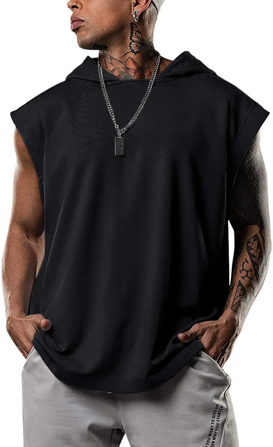 New Autumn Exercise Vest Oversized Fitness and Fitness  Skin-Friendly and Comfortable Sleeveless With Men's Hoodie