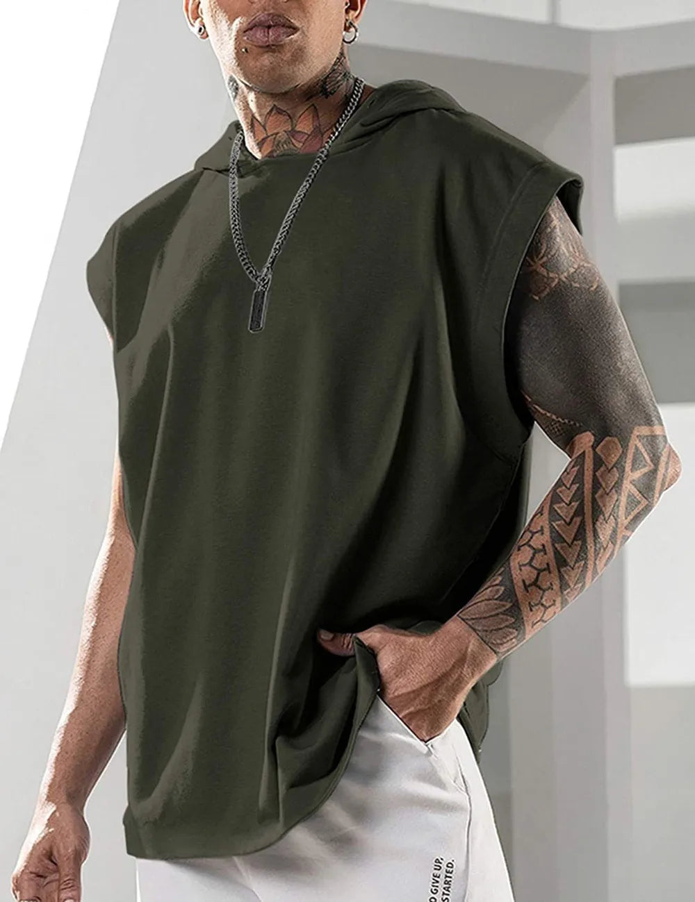 New Autumn Exercise Vest Oversized Fitness and Fitness  Skin-Friendly and Comfortable Sleeveless With Men's Hoodie