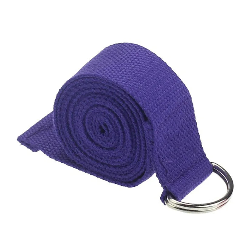 1.8mx3.8cm Yoga Strap Durable Cotton Exercise Straps Adjustable D-Ring Buckle Gives Flexibility for Yoga Stretching Pilates