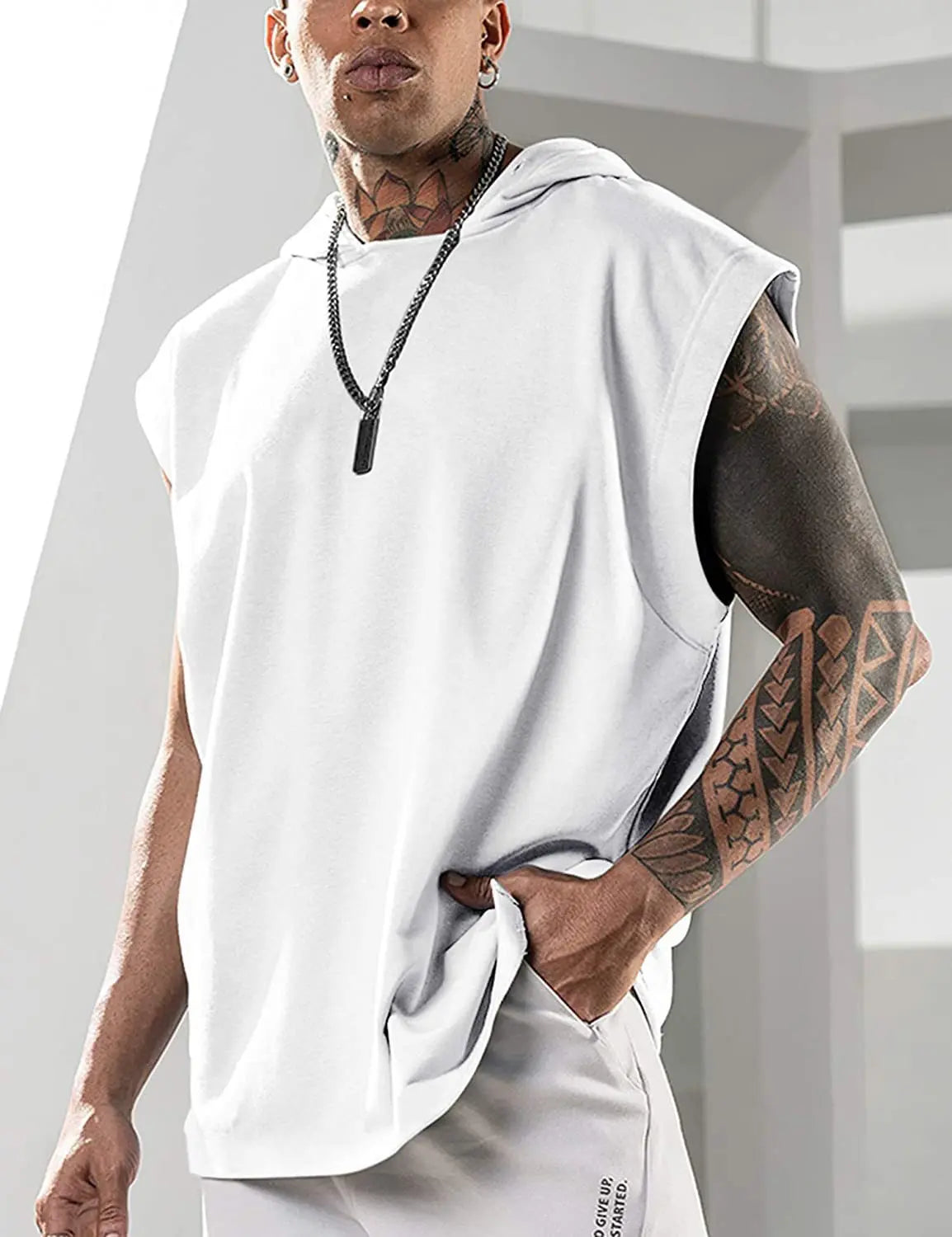 New Autumn Exercise Vest Oversized Fitness and Fitness  Skin-Friendly and Comfortable Sleeveless With Men's Hoodie